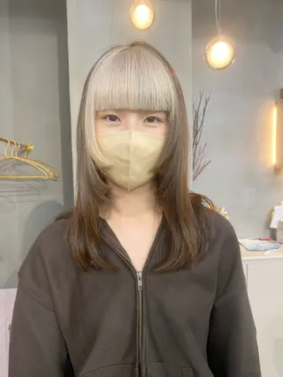 セミロング カラー 前橋 姫奈のヘアスタイル