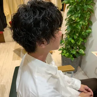 ミディアム パーマ メンズ トキタ アオイのヘアスタイル