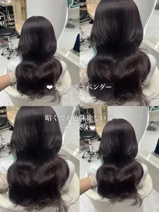 セミロング カラー 𝑹𝒊𝒉𝒐🎀 名駅/大人韓国ヘアのヘアスタイル