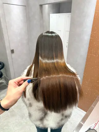 ロング カラー パーマ ヘアアレンジ 縮毛矯正/髪質改善/ ブリーチ毛/木元渓太のヘアスタイル