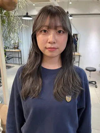 セミロング カラー 赤み消しカラー/ ナチュラル/トモキのヘアスタイル