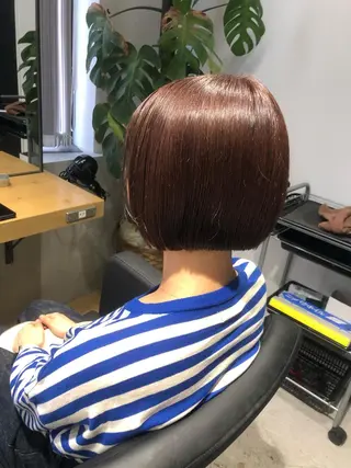 ショート カラー パーマ ✨髪質改善ストレート ×ミニボブ✨萩原 翼のヘアスタイル