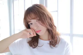 ミディアム カラー パーマ ヘアアレンジ 似合わせhair🔸 アサダ タカコ🔸のヘアスタイル