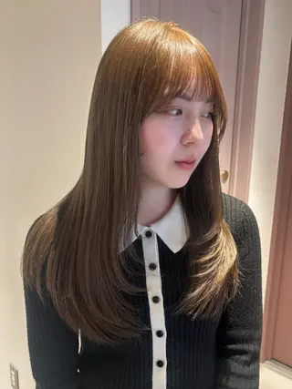 ロング カラー mei｜顔まわり ×透明感カラーのヘアスタイル