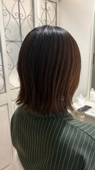 ミディアム カラー 似合わせ 顔周りYUUGAのヘアスタイル