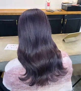 ロング カラー 🌷ラベンダーピンク 顔まわり🌷ねいろのヘアスタイル