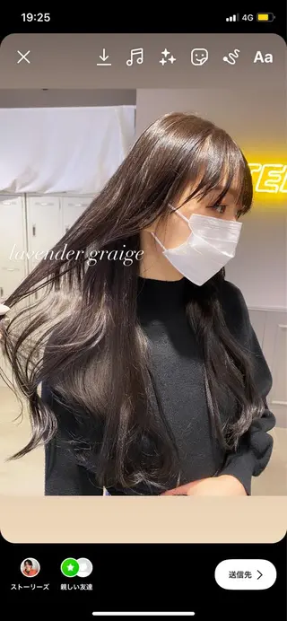 セミロング カラー パーマ ヘアアレンジ メンズ キッズ ネイル マツエク・マツパ 韓国/トレンド レイヤー【101】のヘアスタイル