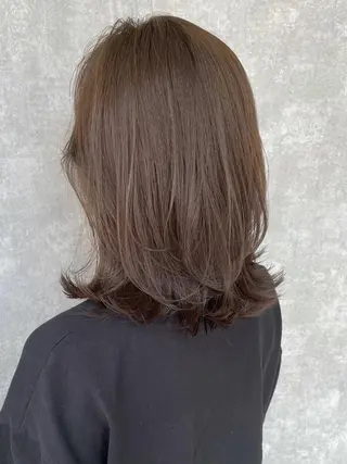 ミディアム カラー 【完全個室】髪質改善 暖色カラー/山崎唯奈のヘアスタイル