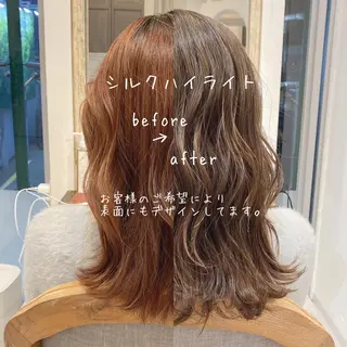 セミロング カラー モテ前髪 タゴメ シンヤのヘアスタイル