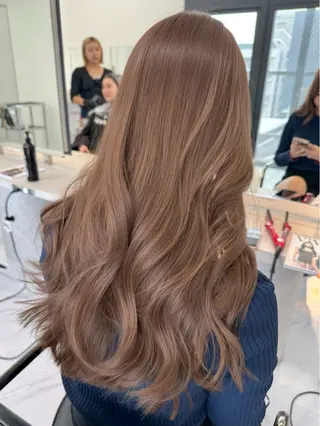 ロング カラー ヘアアレンジ 髪質改善/縮毛矯正/ ブリーチなしカラーのヘアスタイル