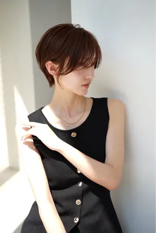 ショート 透明感カラー/伊藤 陸/soigneのヘアスタイル