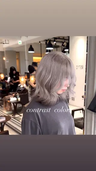 ミディアム カラー 💜ハイトーン💛 マジカルかいちゃんのヘアスタイル