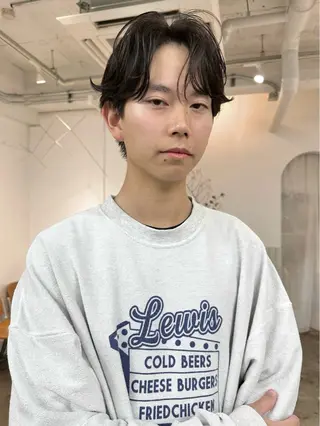 ショート パーマ メンズ 似合わせカット ケアパーマ喜来雅由のヘアスタイル