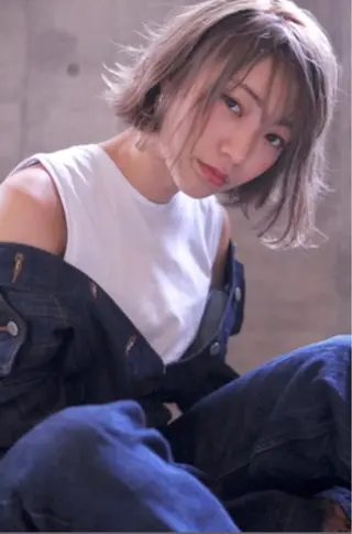 ミディアム カラー パーマ RUKA 美容院×ネイリストのヘアスタイル