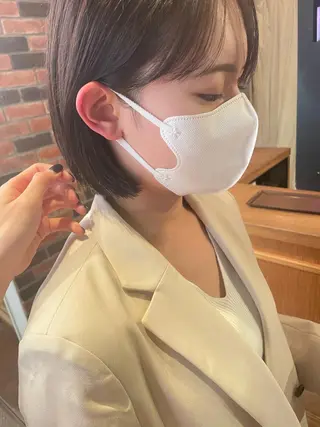 ショート カラー 抜け感ボブ×パーマ |kazaneのヘアスタイル