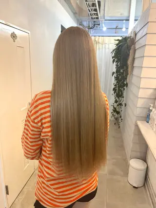 ロング カラー ブリーチ有無Wカラー メンズパーマ大成のヘアスタイル