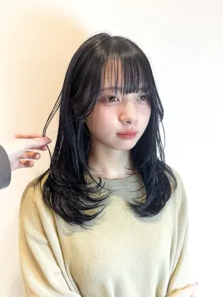 セミロング カラー 尾崎隼大 レイヤー/ウルフのヘアスタイル