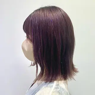 ミディアム ミユ🎀長さ出し 🎨デザインカラーのヘアスタイル