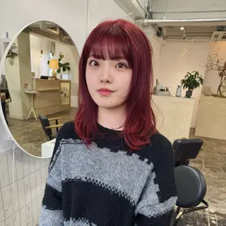 ミディアム カラー スギヤマ ショウゴのヘアスタイル