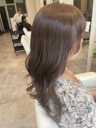セミロング 髪質改善/透明感カラ ー/縮毛/ meiのヘアスタイル