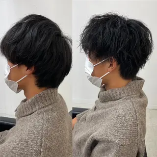 ショート パーマ メンズ レイヤーカット 艶髪/西尾 幸樹のヘアスタイル
