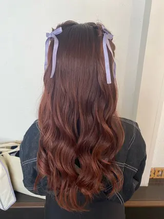 ロング カラー ヘアアレンジ 🍒ᩚ名駅/艶髪 縮毛矯正/あゆ🍒ᩚのヘアスタイル