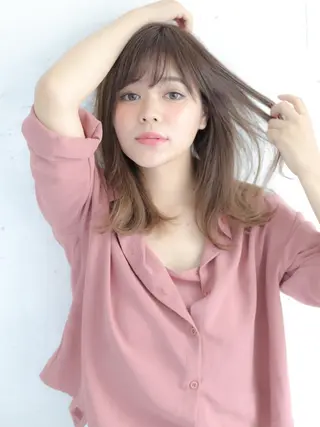 ミディアム カラー パーマ 野崎 ひかりのヘアスタイル