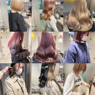 カラー ハイトーン×レイヤー カットTAKUMIのヘアスタイル