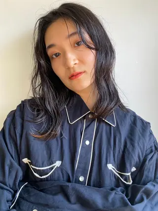 ミディアム カラー パーマ CEINE+ officialのヘアスタイル
