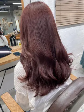 ロング カラー 韓国ヘア/暖色カラー 新美多英のヘアスタイル
