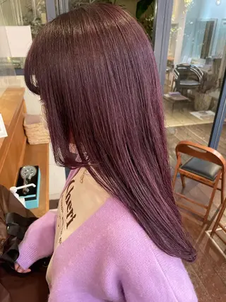 ロング カラー ヘアアレンジ 抜け感ボブ×パーマ ｜kazaneのヘアスタイル