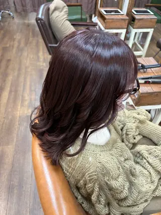 セミロング カラー 元山 透明感艶カラー 🌻レイヤーカットのヘアスタイル