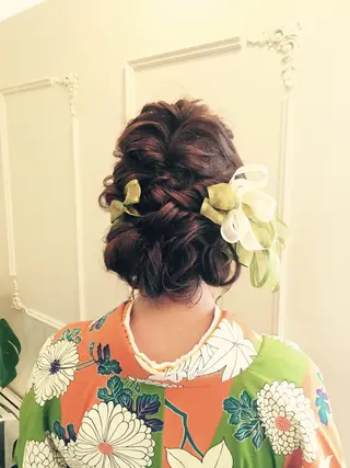 セミロング ヘアアレンジ 石丸 洋子のヘアスタイル
