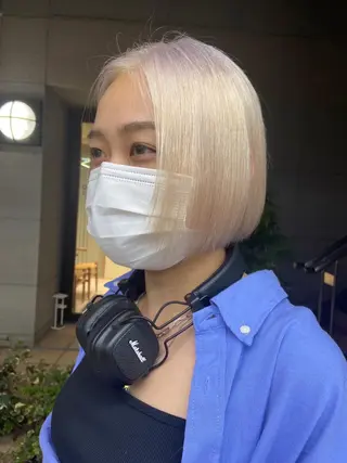 ショート カラー ハイトーンを育てる ブリーチカラー/牧原のヘアスタイル