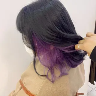 セミロング カラー 渡邊 唯のヘアスタイル