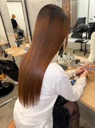 ロング 縮毛矯正×髪質改善× 艶髪カラー 吉原和磨のヘアスタイル