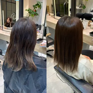 Wカラー┆ブラウン ┆うる艶┆ゆうはのヘアスタイル