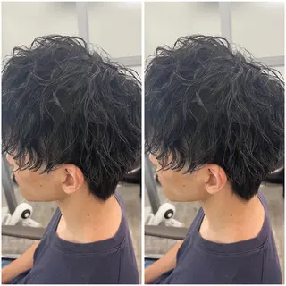 パーマ メンズ 【北千住】🌈韓国風 レイヤー✨小顔カットのヘアスタイル