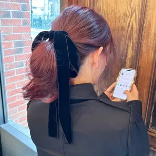 ロング カラー ninaアイドル前髪 ×透明感🎀のヘアスタイル