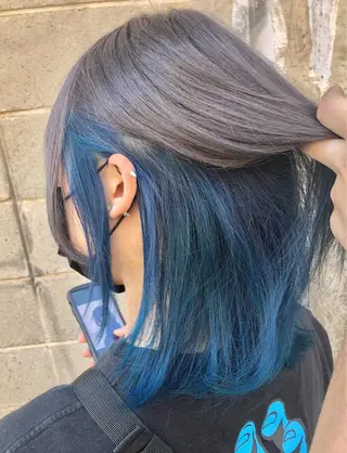 ミディアム カラー ダブルスキルエクステ /羽エクステ白石宇由のヘアスタイル