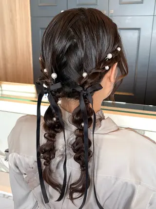 ロング ヘアアレンジ カットモデル/ セット/宮里心香のヘアスタイル
