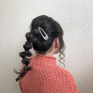 セミロング カラー ヘアアレンジ 中司 莉菜のヘアスタイル