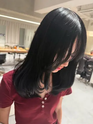 セミロング カラー ヘアアレンジ オリーブ透明感カラー 表参道/MIKUのヘアスタイル