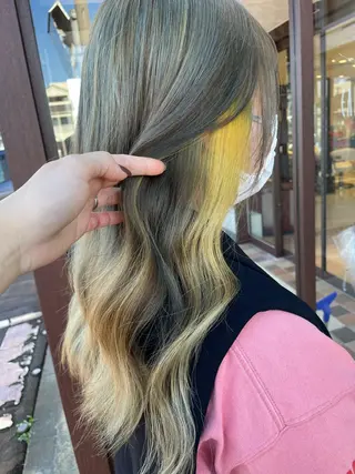 ロング カラー パーマ ヘアアレンジ EARTH長岡店🩵 石原莉穂のヘアスタイル