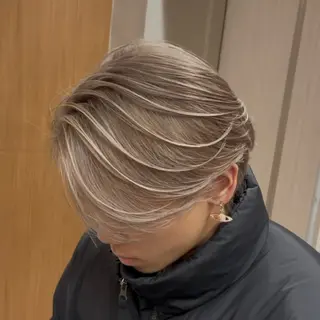 ミディアム カラー パーマ ヘアアレンジ メンズ メンズバレイヤージュ 🌫ハイライトのヘアスタイル