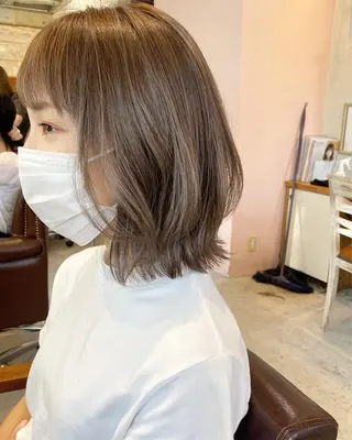 ミディアム カラー 似合わせカラーパーマ 🌿kitin米川のヘアスタイル