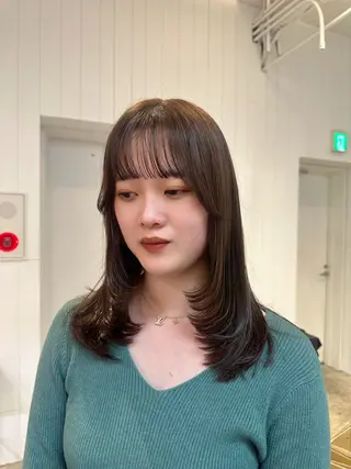 セミロング カラー Haruka 🎀暖色カラーのヘアスタイル