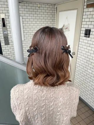 ミディアム 参列♡デートゆるふわ ヘアメイク🎀みゆうのヘアスタイル