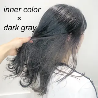 ミディアム カラー ウルフカット ハッシュカット/七海のヘアスタイル
