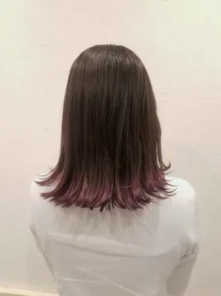 ミディアム カラー みうら さやかのヘアスタイル
